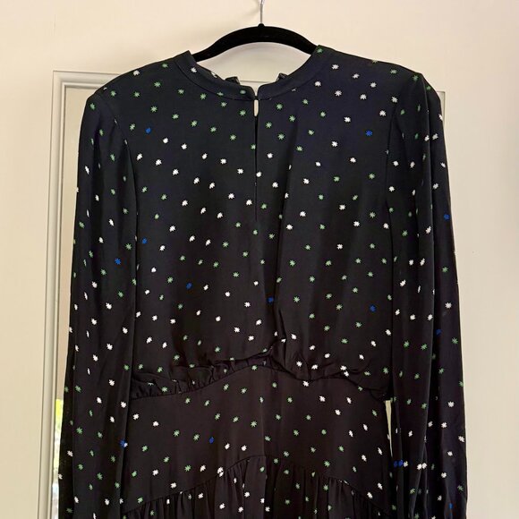 Mini black dress with printed stars - Picture 1 of 11